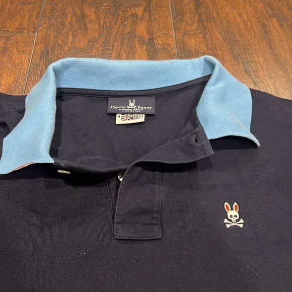 Psycho Bunny Navy Polo shirts
Size XXL navy with light blue collar EUC - Picture 2 of 8